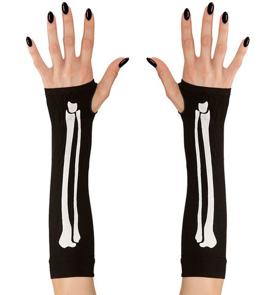 Vingerloze skelet botten handschoenen