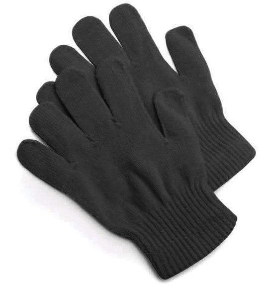 Zwarte gebreide handschoenen