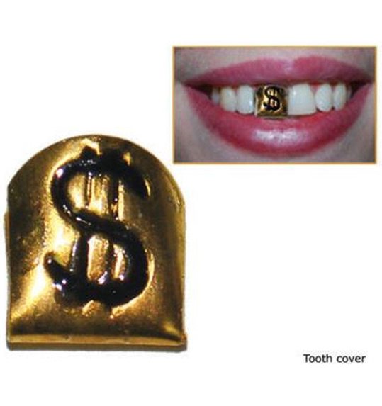 gouden tand met dollar