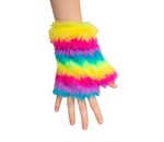 handschoenen zonder vingers pluche regenboog