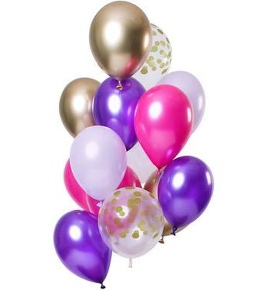 Ballonnen Purple Posh 30cm - 12 stuks