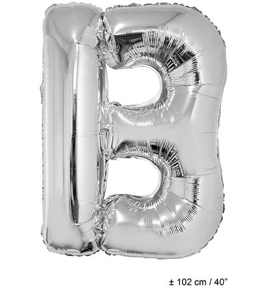 Folie ballon letter B zilver 40inch