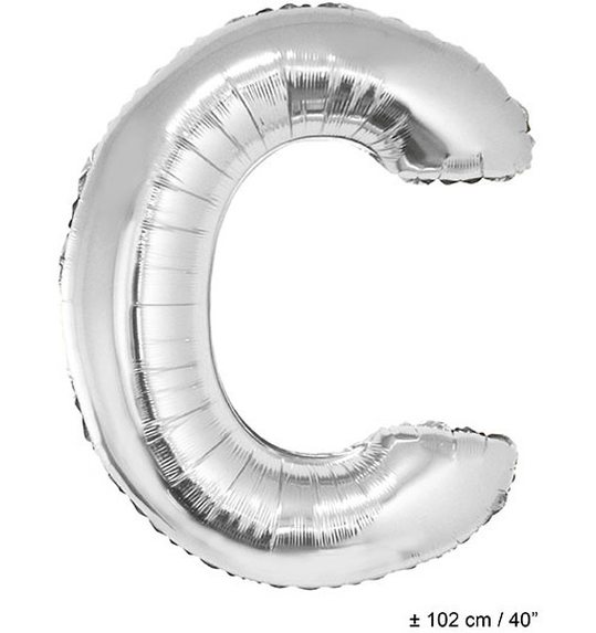 Folie ballon letter C Zilver 40inch