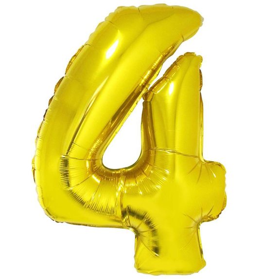 Folieballon 40 inch cijfer 4 goud
