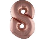 Folieballon 40 inch cijfer 8 rosé