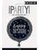 Folieballon Black & Silver Glitz “Happy Birthday“ 45 cm
