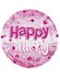 Folieballon Happy Birthday roze transparant 61cm