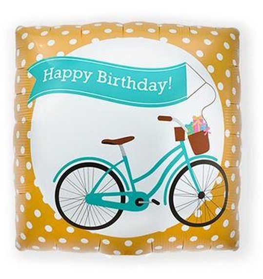 Folieballon birthday bike banner (46cm)