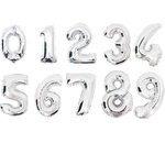 Folieballon cijfers Zilver (40 inch, 102 cm)