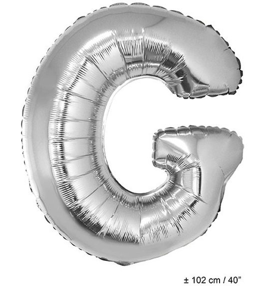 Folieballon letter G zilver 40 inch