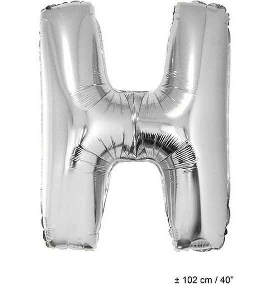 Folieballon letter H Zilver 40 inch