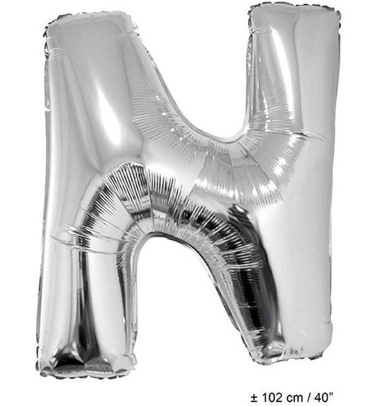 Folieballon letter N zilver 40 inch