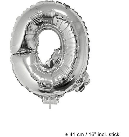 Folieballon letter Q zilver 16 inch