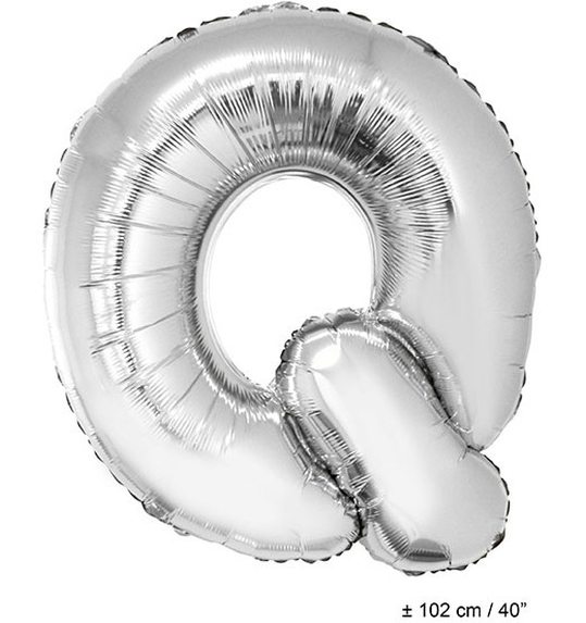 Folieballon letter Q zilver 40 inch