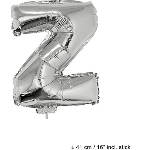 Folieballon letter Z zilver 16 inch
