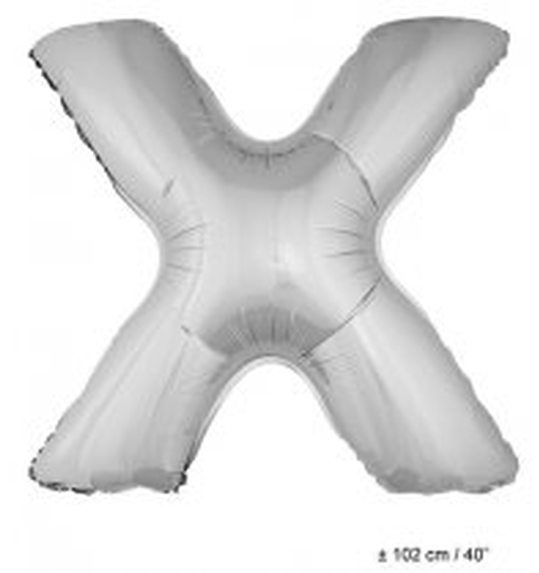 Folieballon zilver letter X 40 inch