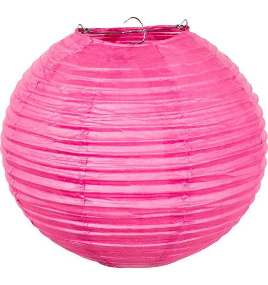Gel roze lantaarn bolvorm 35cm