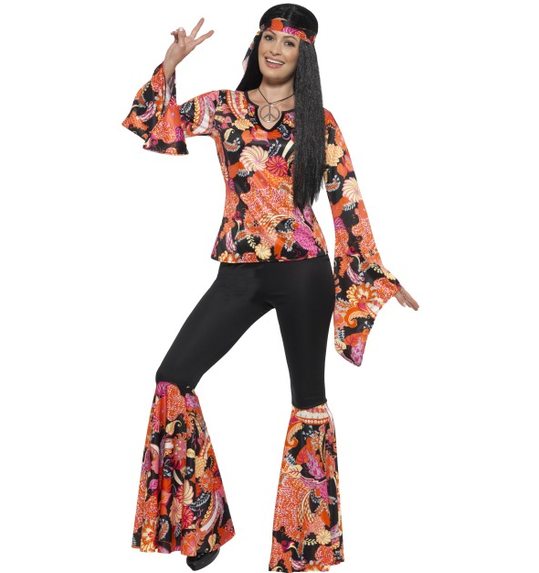 Hippie verkleed kostuum multicolor dames Willow