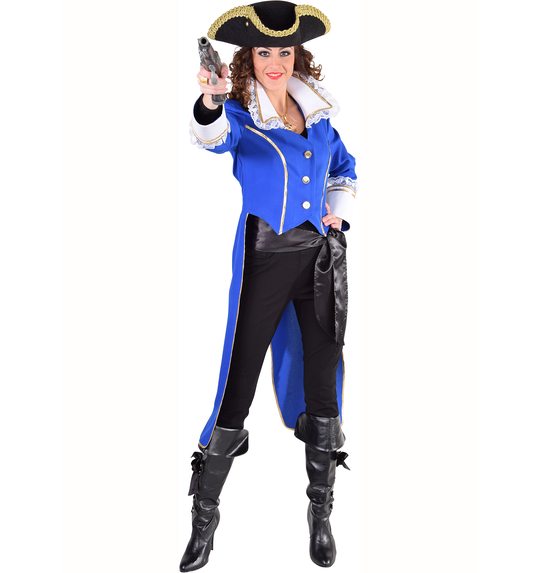 Piraten admiraal jas blauw