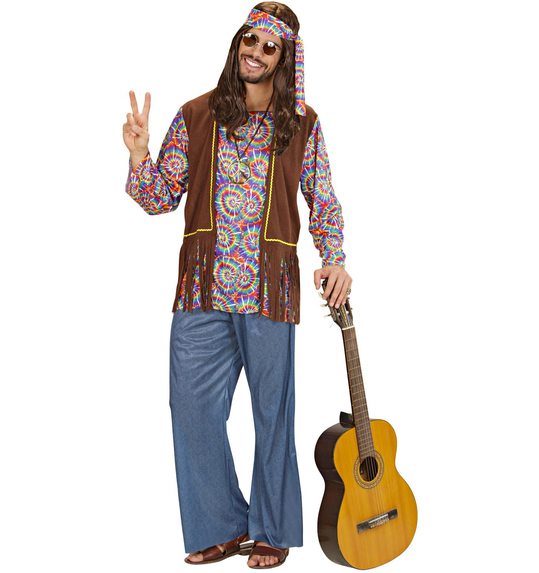 Psychedelic hippie man kostuum
