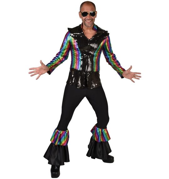 Regenboog disco kostuum