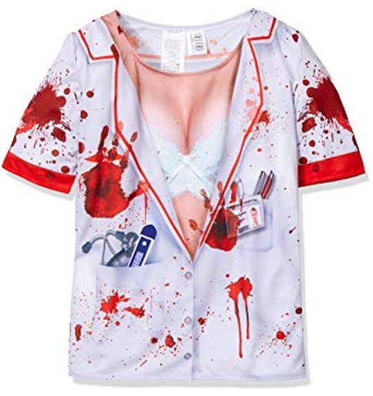 T-shirt verpleegster met bloed
