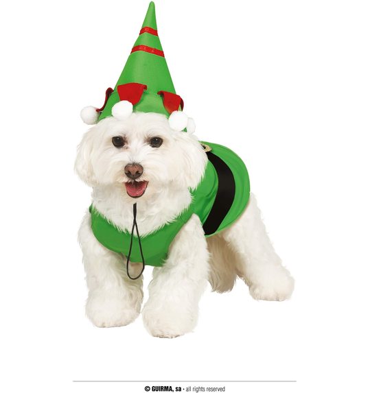 kerst elf kostuum voor hond