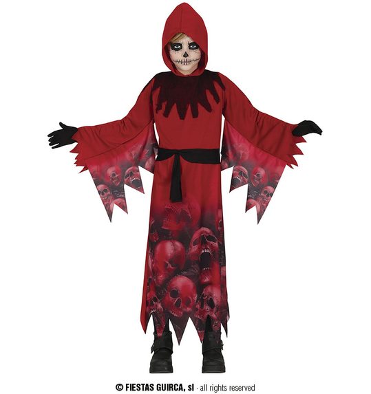 rood grim reaper kostuum voor jongens