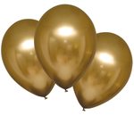 Ballons chrome goud 12 stuks