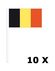 Belgische vlaggetjes 10 stuks