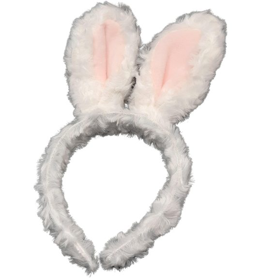 Bunny oortjes wit/roze