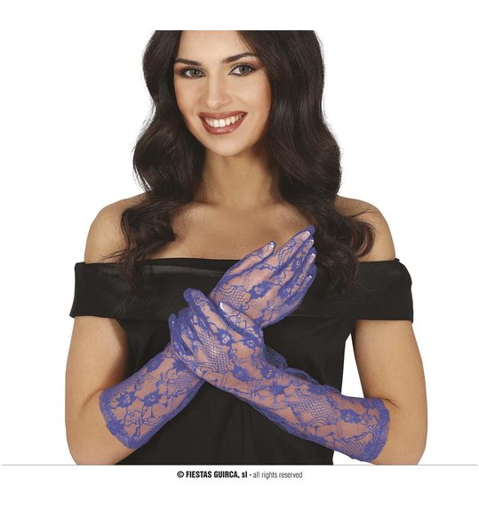 Donkerblauwe handschoenen 38 cm