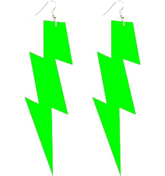 Fluo groene flash oorringen