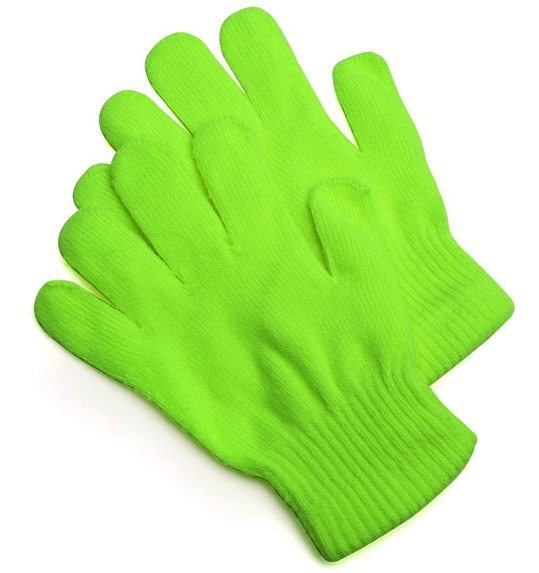 Gebreide handschoenen fluogroen