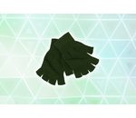 Gebreide vingerloze handschoenen Donker groen