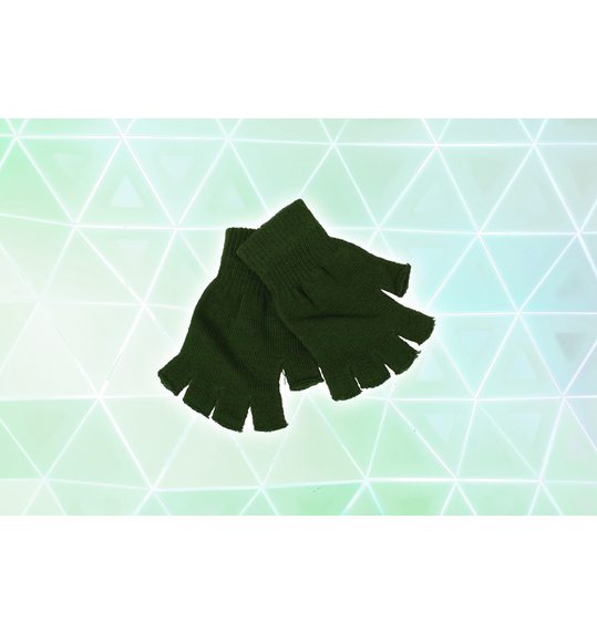 Gebreide vingerloze handschoenen Donker groen