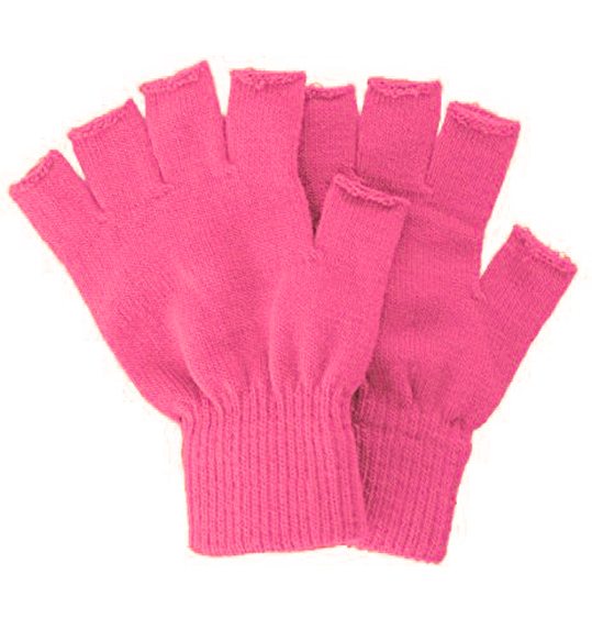 Gebreide vingerloze handschoenen fuchsia