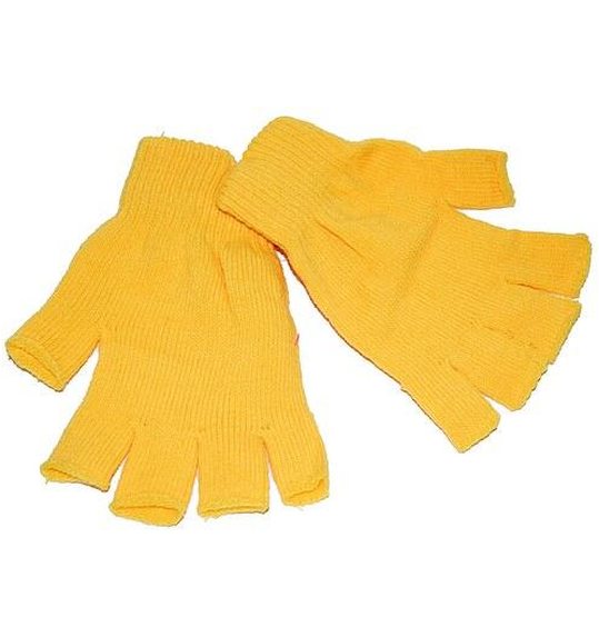 Gele vingerloze handschoenen