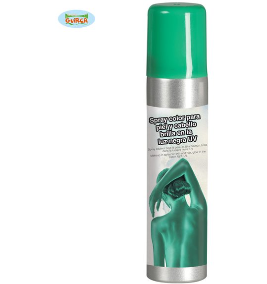 Groene make-up spray voor het lichaam