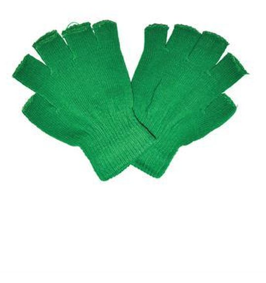 Groene vingerloze handschoenen