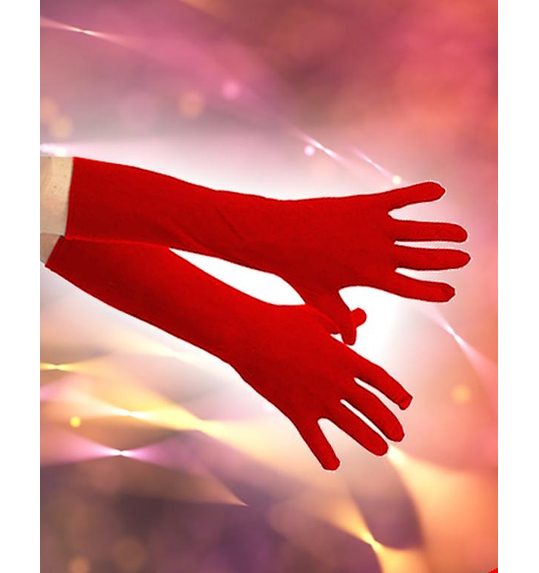 Handschoenen stretch 40 cm rood
