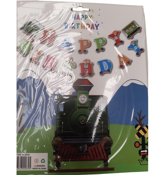 Happy birthday banner trein