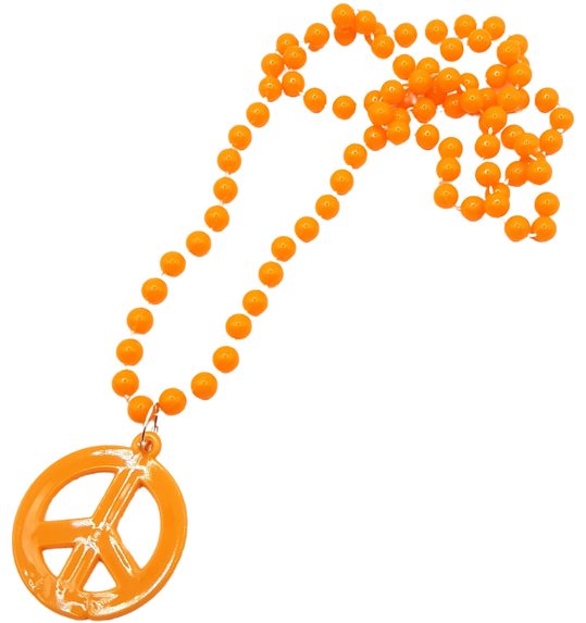Hippie halsketting peace oranje