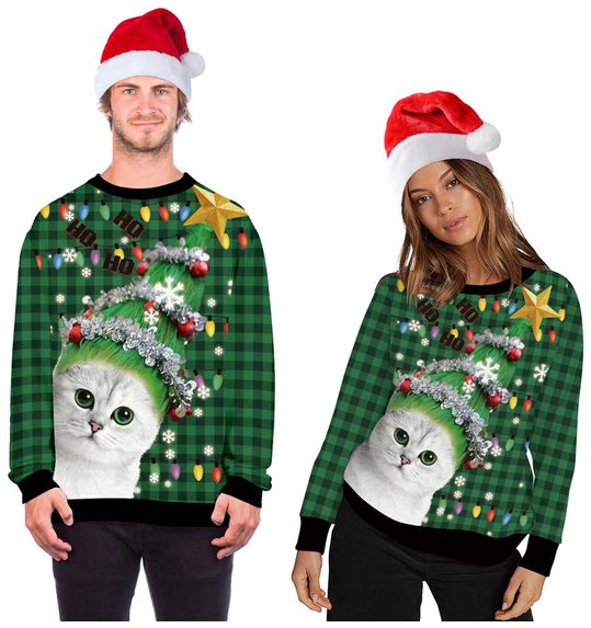 Kerst sweater Purrrfect met kat