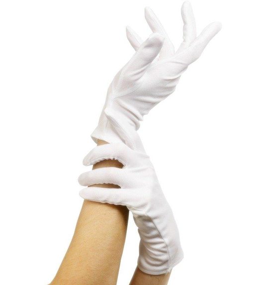 Korte handschoenen wit basic