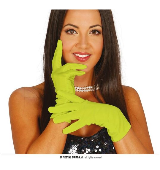 Limoen groene handschoenen 20cm