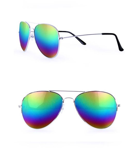 Pilotenbril spiegelglas regenboog