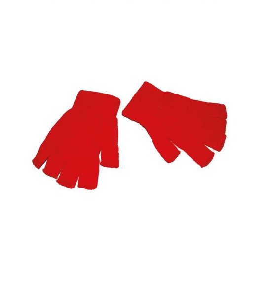 Rode handschoenen zonder vingers