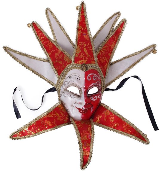 Rood Luxe Venetiaans masker met volledig gezicht