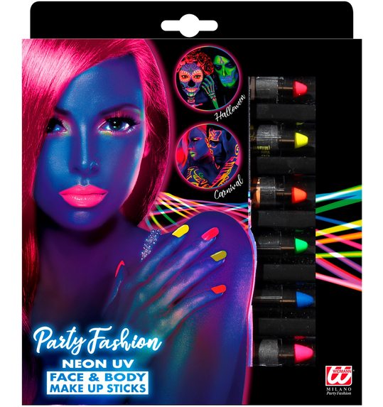 Set van 6 neon make-up potloden